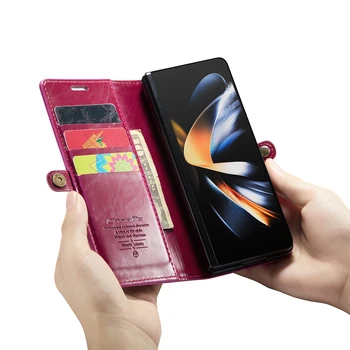 Plné Pokrytie Kožené Peňaženky Telefón Funda obal pre Samsung Galaxy Z Násobne 4 5G Fold4 Fold3 Zložiť 3 Zfold4 Kartu Skladacie Prípadoch