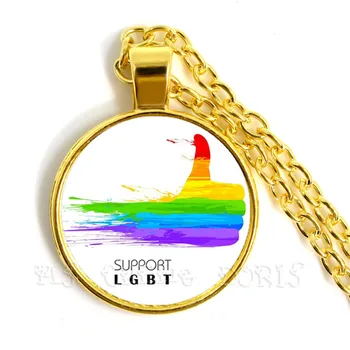 Podpora LGBT Náhrdelník Rovnakého Pohlavia Šperky Homosexuálov a Lesieb Pride S Rainbow Láska Vyhráva Darček Rovnakého Pohlavia Manželstva Darom Lásky