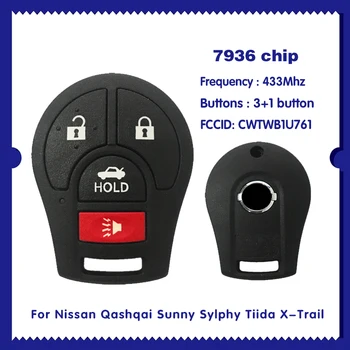 Pre NISSAN FCC CWTWB1U761 Qashqai Slnečný Sylphy Tiida X-Trail Auto Alarm 7936 433Mhz