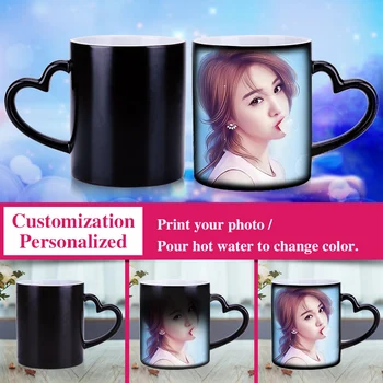 Prispôsobený Magic Cup Tlač, Personalizované Obraz O Keramická Šálka Farby Podľa Teplej Vody DIY Zmena Farby Čaj Hrnček Coffe Poháre