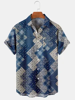 Pánske tričko Y2k hombre paisley vzor 3D digitálna tlač krátke tričko pánske ulici Havaj retro tričko Harajuku pánske tričko 2