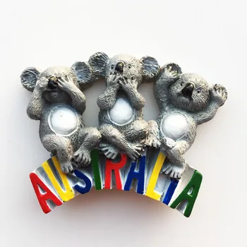 QIQIPP Austrália tvorivé cestovného ruchu obchod so darček ručne maľované troch-dimenzionální koala magnetické nálepky chladnička nálepky