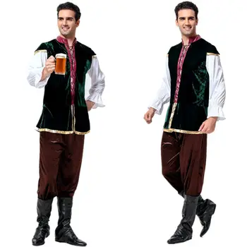 Renesančný Stredoveké Kostýmy pánske Oktoberfest Kostým Bavorského Piva Festival Muž Vináreň Oblečenie Cosplay Fantázie