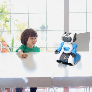 s Hudbou Svetlo Vzdelávacie Robot Hračky, Plastové Tancujúci Robot Hračka Hladké Žiariace Robot Bábika Otočná pre Deti Darček k Narodeninám
