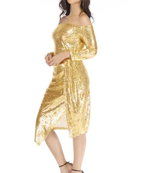 Sequin Šaty Gold Glitter Party Šaty Ženy Dámy Vianočné Šaty Lesk Dámske Sequin Brillo Modrá 2021 Black Bodycon Clubwear