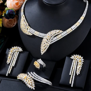 Siscathy Módne Luxusné Zirkón Listy Náhrdelník Svadobné Šperky Set Pre Ženy, Ženské Party Večera Šaty Príslušenstvo Šperky Darček