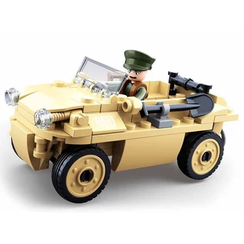 SLUBAN druhej Svetovej Vojny nemecké Vojenské VW82 Jeeped Stavebné Bloky Auto Údaje Tehly Deti Vzdelávacie Hračky pre Chlapcov Klasický Model Auta
