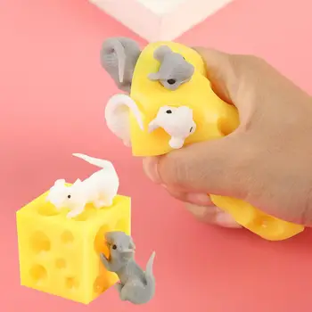 Stláčanie Veverička Pohár Hračky Myši Syr Deti Squeeze Dekompresný Bábika Žart Pre Deti Dospelých