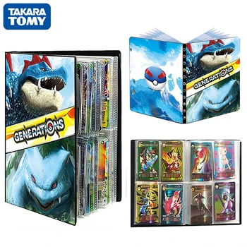 TAKARA TOMY 240Pcs Pokemon Karty Album Kniha Anime Hra Karty VMAX GX PÔVODNÝ Priečinok Pohode Karikatúra Pokémon Zber Držiteľ Hračky, Darčeky