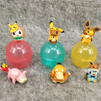 TAKARA Tomy 6PCS NASTAVIŤ Rôzne Štýly Pokemon Údaje Model Kolekcie Pikachu Anime Obrázok Hračky, Bábiky Dieťa Darček k Narodeninám