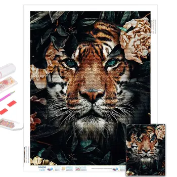 Tiger Panda Lev, Slon Biela Potiahnuté Diamond Maľba Úplné 5D DIY Diamond Mozaikové Umenie Výšivky Cross Stitch Auta Domova