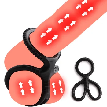 Tri Silikónový Krúžok na Penis Krúžok pre Mužov Zostávajúce Postaviť predčasnej Ejakulácie Penis Krúžok Mieška Otroctva Dospelých Produkty Sexuálne Hračky