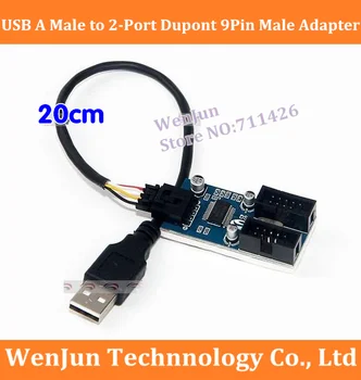 USB 2.0 Muţi 1 až 2 9Pin USB hlavičky Samica Predlžovací Kábel Karty USB2.0 až 9-Pin USB HUB USB 2.0 9 pin Konektor Port Multilier
