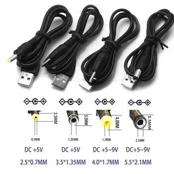 USB Port na 2.5 3.5 4.0 5.5 mm 5V DC Barel Konektor, Napájací Kábel, Kábel Konektor Black Vysokej Kvality