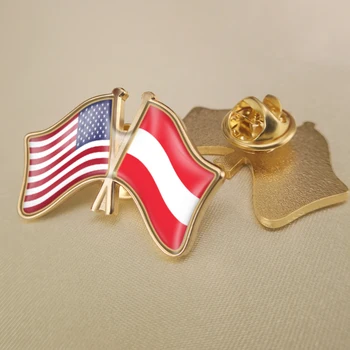 V spojených Štátoch Amerických a v Rakúsku Prešiel Dvakrát Priateľstvo Vlajky Preklopke Kolíky Brošňa Odznaky