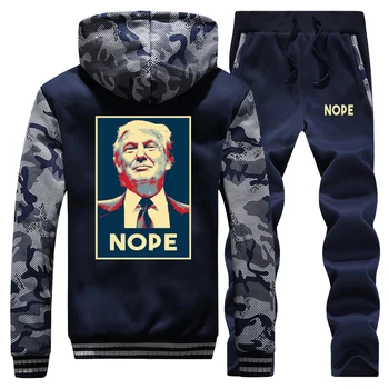 Vtipné Donald Trump Fleece Mikina Americké Prezidenta Camo Mikiny Nohavice Sady Mužov Príležitostné Športové Hip Hop Plus Veľkosť Streetwear
