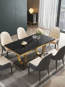 Vysoko kvalitný jedálenský stôl a stoličky nastaviť nehrdzavejúcej ocele mramoru jedálenský stôl jedálenský stôl set 4 stoličky, kuchynský stôl