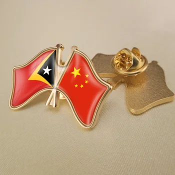 Východný Timor a Čína Prešiel Dvakrát Priateľstvo Vlajky Preklopke Kolíky Brošňa Odznaky