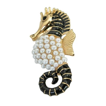 Výrobnú cenu zvierat hippocampus brošňa sea horse pearl brošňa