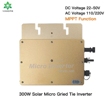 WVC300 Micro Tied Invertor MPPT Čistá sínusová Vlna Invertora Vstup DC22V-50 V,Výstup AC110/230V,50/60HZ s Vodeodolné IP65