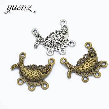 YuenZ 7 ks Starožitné Strieborné farebné Kúzlo Ryby, Prívesky, Starožitné Šperky Čo HOBBY Ručné Remeselné 30*27mm D794