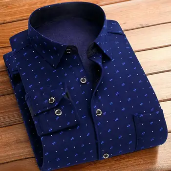 Zimné Tričko Mužov Top Business Teplé Acetátové Vlákna Plyšové Zahustiť Formálne Mužov Tričko pre Office Mužské Oblečenie