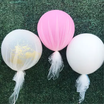 ZLJQ 36inch Pink White Party Tylu Balóny Veľké Kolo Balón Súprava pre Baby Sprcha Svadby, Narodeniny, Party Dekorácie Deti