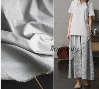 Šifrované hrubé šedá bavlna siluetu textílie šaty širokú nohu, nohavice, šaty štýlu módy tvorivé textílie