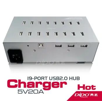 19 Port USB 2.0 HUB s Napájací Adaptér 5V 20 usb2.0 náboje, môžete preniesť dáta, alebo nabíjačky