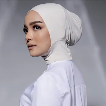2022 Nové Modálne Ženy Pod Šatku Turban Klobúk Farbou Hidžáb Spp Islamskej Moslimských Mäkké Stretch Hidžáb Kapoty