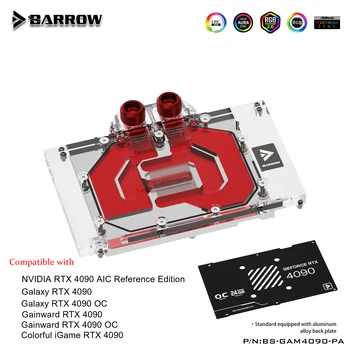 BARROW Vodný Blok použiť pre NVIDIA GeForce RTX 4090 ázijského info Odkaz Edition GPU Karta Medi Chladenia Radiátor RGB AURA BS-GAM4090-PA