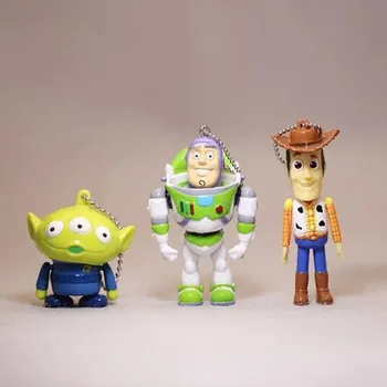 Disney Toy Story Woody Buzz Lightyea Zelenej Mimozemšťanmi 4-7 cm Akčná Figúrka Zbierku Hračiek Model Prívesok Pre deti darčeky