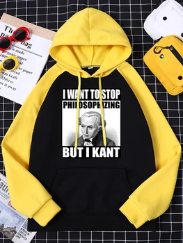 Kant Meme Philosophizing Zábavné Filozofia Žena Mikina Módne Karikatúry Pulóver Fleece Ležérne Oblečenie Dámske Raglan Hoodies
