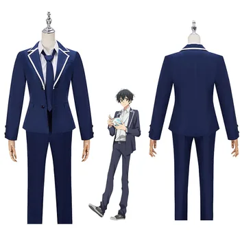 Miyano Yoshikazu Cosplay Kostým Anime Sasaki a Miyano cosplay Tmavo Modrá Škola Jednotné Bunda, tričko, nohavice, kravata halloween