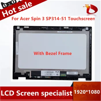 originál nové Pre Acer Spin 3 SP314-51 sp314-52 N17W5 notebook Dotyk Digitalizátorom.+ LCD LED Obrazovky Matice Zostava Displeja Rám S