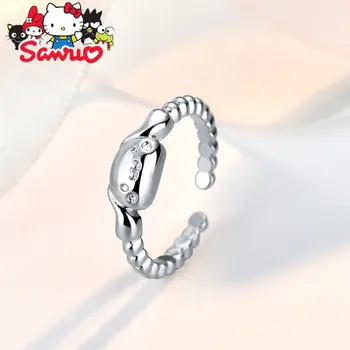 Sanrio Cinnamoroll Japonský Otvorenie Krúžku Valentína Lesklý Šťastie Roztomilý Jednoduchý Darček k Narodeninám Módne Šperky Príslušenstvo