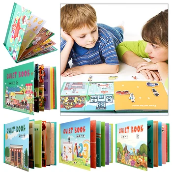 Skoré Vzdelávanie Nálepky Knihy Predškolského Činnosti Opakovane Knihy Montessori Výchovy Hračky pre Baby Chlapci, Dievčatá Učia Zvierat Návštevnosť
