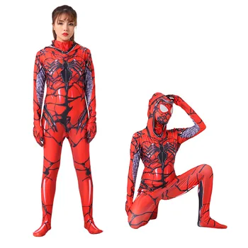 Spider Man Spiderman Do Spider Verš Red Venom Cosplay Kostým Detský Aldult Unisex Zentai Oblečenie Jumpsuit Kombinézu Catsuit