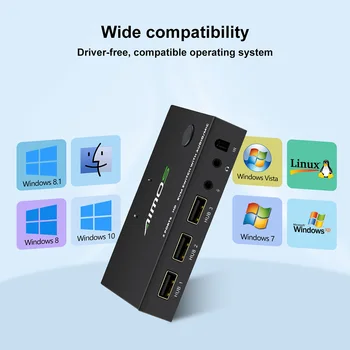 Zdieľanie 2 USB Zariadenia Prepínač USB Počítača Monitorovanie USB Klávesnice, Myši KVM Prepínač pre Počítač pc Tlačiarne Klávesnice Myši